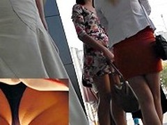 Street upskirt outsider off colour golden-haired